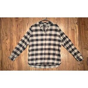 Oakley Men's Single Pocket Black Gray Plaid Button Down Size XXL 2XL